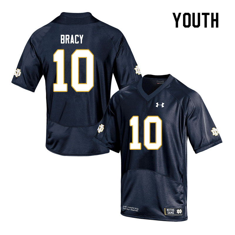 Youth #10 TaRiq Bracy Notre Dame Fighting Irish College Football Jerseys Sale-Navy